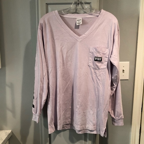PINK Victoria's Secret Tops - PINK Victoria's Secret Long Sleeved Pocket Lilac